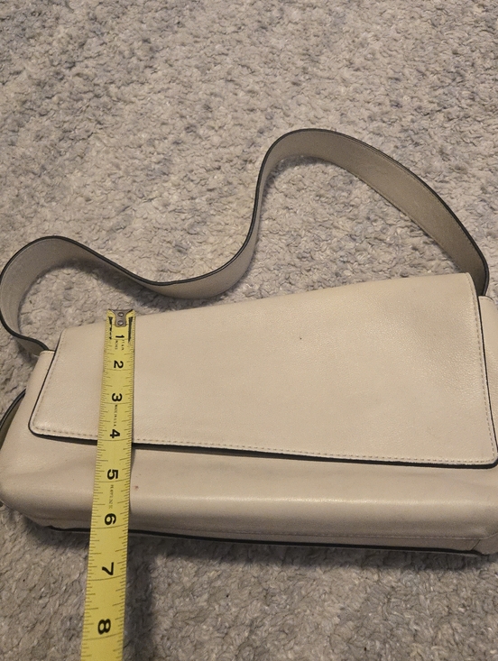 STAUD Cream Leather Valerie Baguette Shoulder Bag - Minimalist Chic - Picture 16 of 16